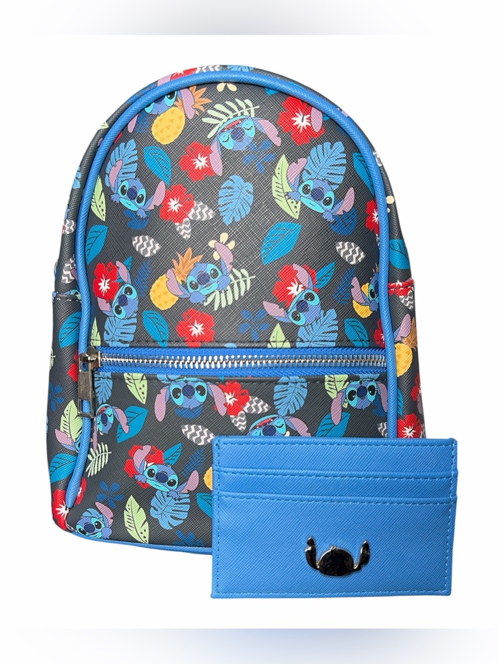 NWOT Disney Lilo & Stitch Tropical Print Mini Backpack and Card Holder Set - Picture 5 of 7